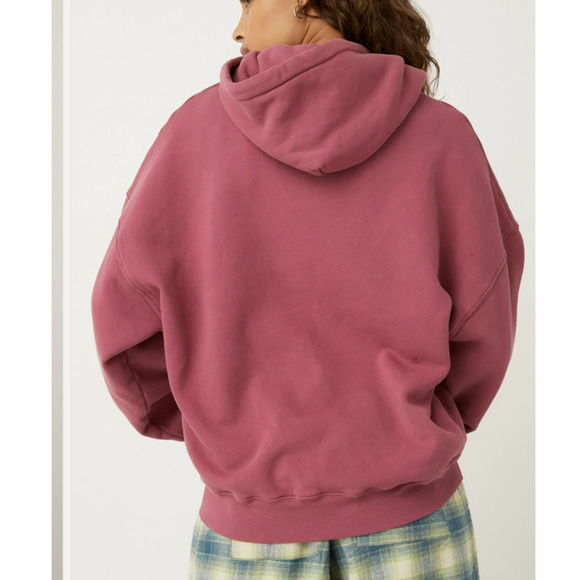 Daydreamer Def Leppard Too Late For Love Oversized Hoodie Sweatershirt Pink XS - Picture 7 of 11